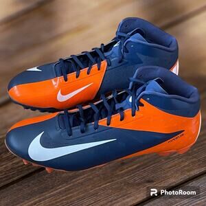 New Nike Hyperfuse Vapor Elite Football Cleats Broncos Orange Blue Size 14